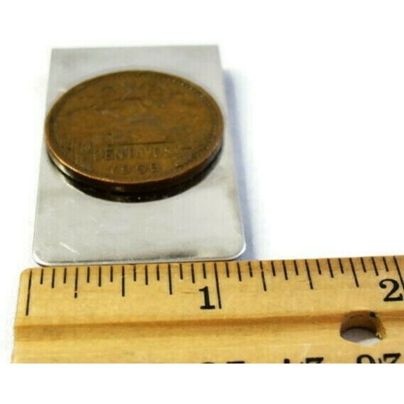 1956 20 Centavos Coin Money Clip Stainless Steel Wallet Cash Holder Silver - Picture 4 of 8